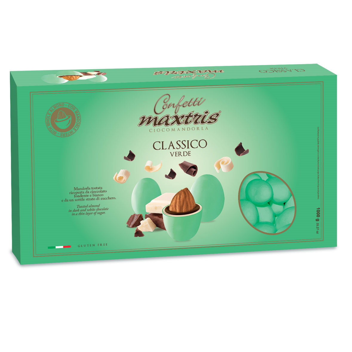 MAXTRIS CONFETTI TRIOCIOCK GREEN TRAY 500 GR (8 in a box)