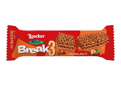 LOACKER WAFER BREAK3 HAZELNUT MULTIPACK X4 76 GR (10 in a box)