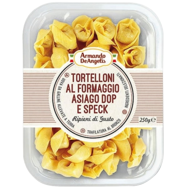 DE ANGELIS STUFFED PASTA TORTELLONI WITH ASIAGO D.O.P. AND SPECK 250 GR (8 in a box)