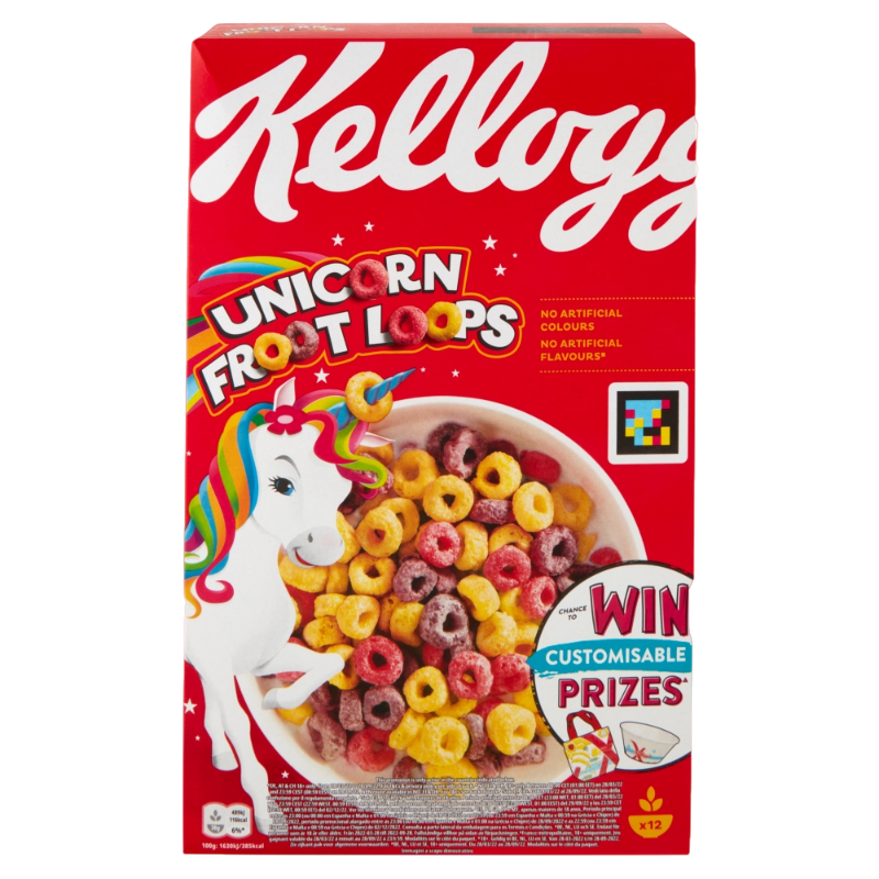 KELLOGG'S CEREALS UNICORN FROOT LOOPS 375 GR (6 in a box)