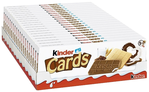 KINDER CARDS WAFER 5 PCS X2 128 GR (20 in a box)
