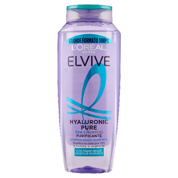 L'OREAL ELVIVE SHAMPOO HYALURONIC PURE PURIFICANTE 300 ML (12 in a box)