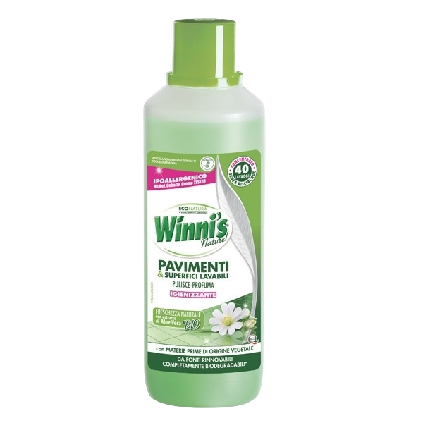 WINNI'S ORGANIC FLOOR DETERGETS SANITIZING HYPOALLERGENIC 1 LT (12 in a box)