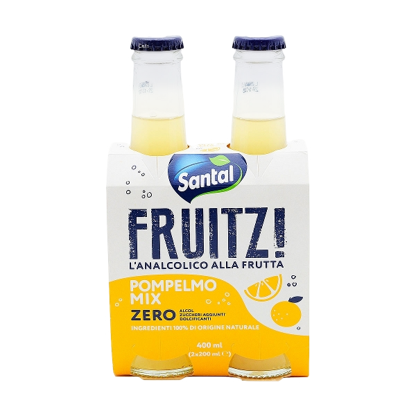 SANTAL APERITIF ZERO FRUITZ! GRAPEFRUIT MIX GLASS 20 CL X2 (6 in a box)