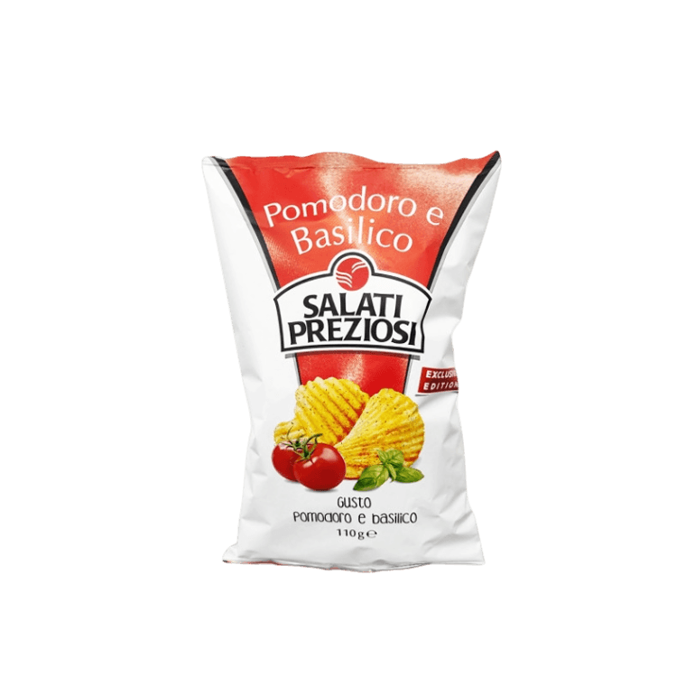 SALATI PREZIOSI CRISPS TOMATOES AND BASIL 110 GR (20 in a box)