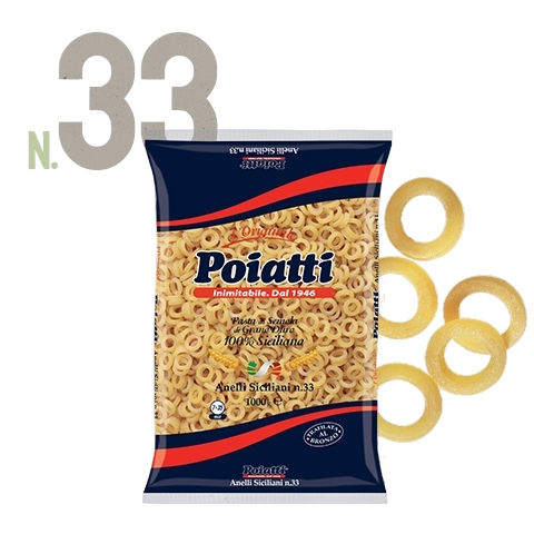 POIATTI PASTA DI SEMOLA ANELLI SICILIANI N.33 1 KG (12 in a box)