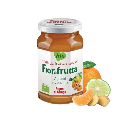 RIGONI JAMS FIOR DI FRUTTA CITRUS FRUITS AND GINGER 260 GR (6 in a box)
