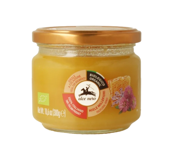 ALCENERO ORGANIC HONEY MILLEFIORI JAR 300 GR (6 in a box)