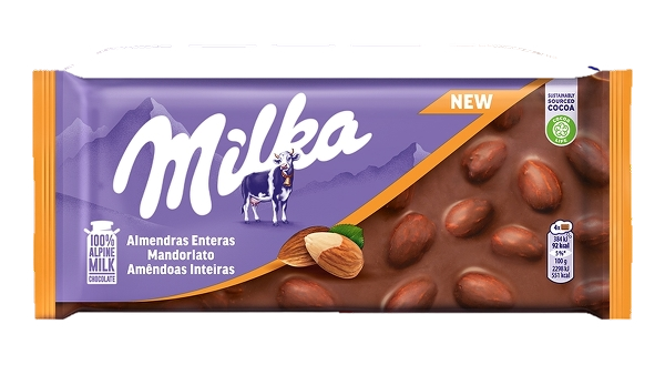 MILKA CHOCOLATE BAR MILK MANDORLATO 100 GR (18 in a box)