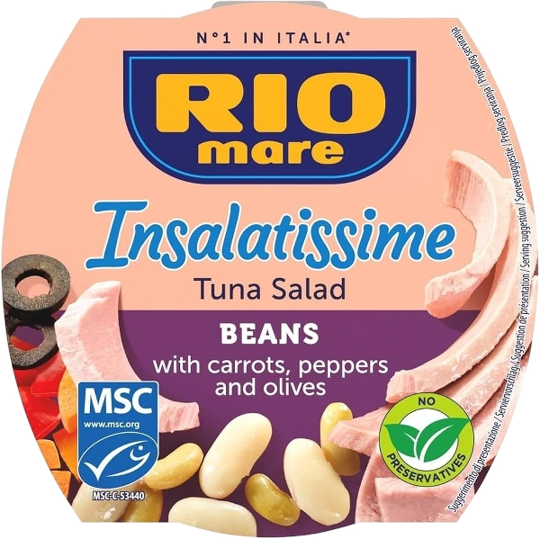 RIOMARE READY INSALATISSIME TUNA BEANS 160 GR (36 in a box)