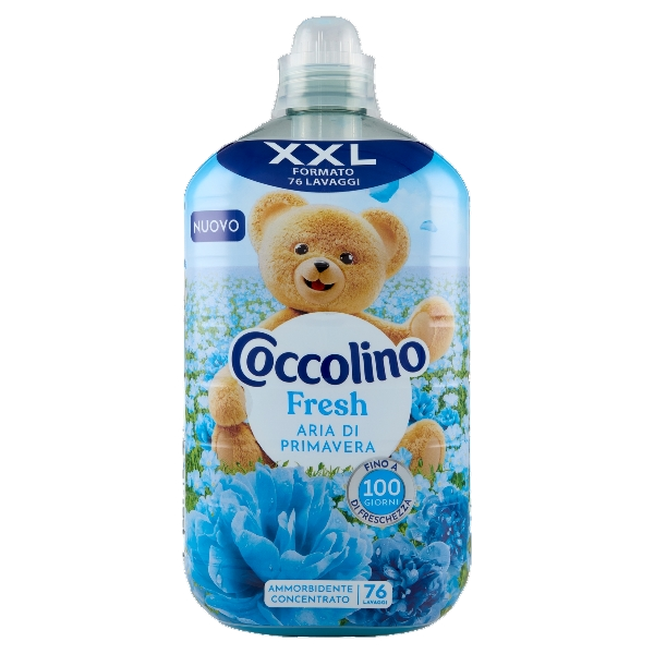 COCCOLINO SOFTENER CONCENTRATED FRESH ARIA DI PRIMAVERA 76 WASHES 1.75 LT (6 in a box)