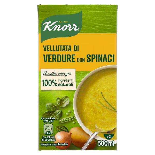KNORR SOUP VELLUTATA OF SPINACH BRICK 500 ML (12 in a box)