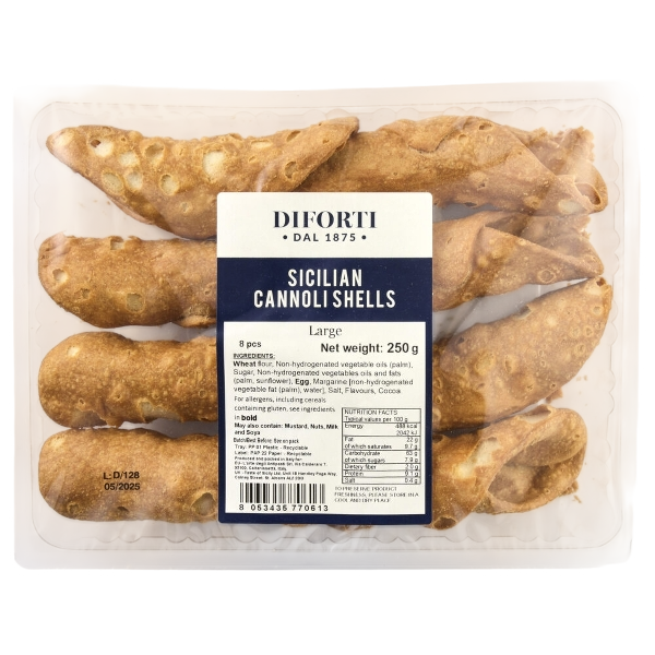 DIFORTI DESSERT CANNOLI SICILIANI LARGE 250 GR (10 IN A BOX)