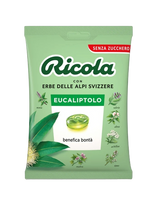 RICOLA CANDY SUGAR FREE EUCALYPTOL BAG 70 GR (12 in a box)