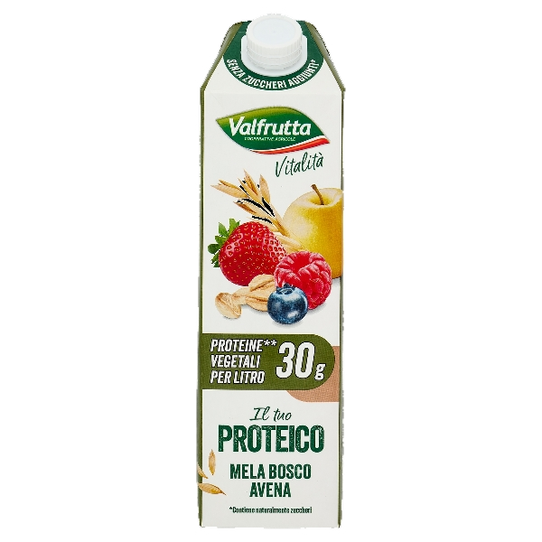 VALFRUTTA FRUIT JUICE ZERO PROTEICO APPLE BERRIES OATS BRICK 1 LT (6 in a box)