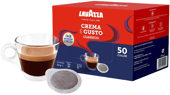 LAVAZZA CAFFE' CIALDE ESE 44 MM CREMA E GUSTO CLASSICO ESPRESSO X50 350 GR  (4 in a box)