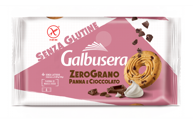 GALBUSERA BISCOTTI ZERO GRANO CREAM AND CHOCOLATE GLUTEN FREE 220 GR (14 in a box)