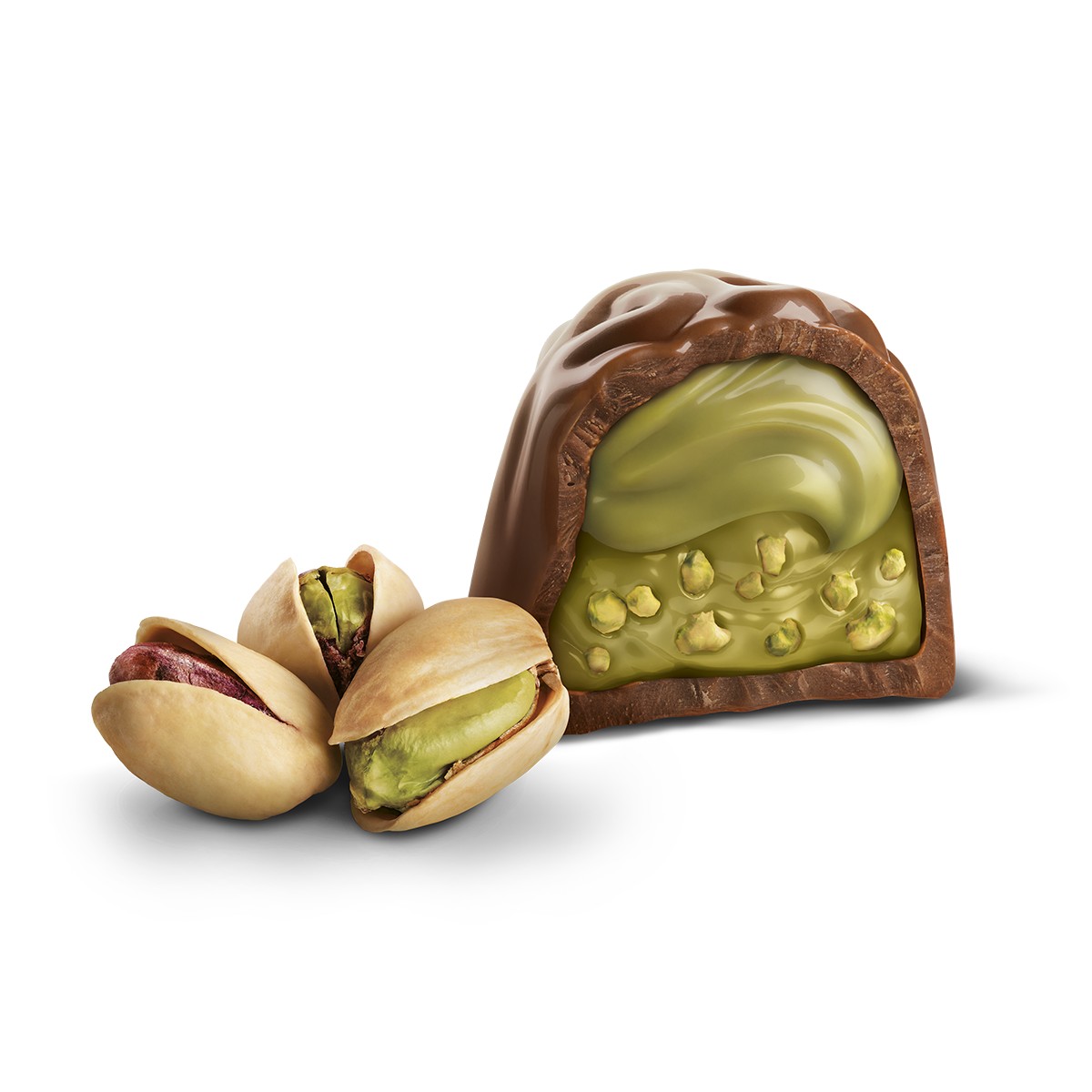 WITOR'S PRALINES GOLDEN MILK CHOCOLATE PISTACHIO 200 GR (12 in a box)