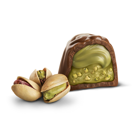 WITOR'S PRALINES GOLDEN MILK CHOCOLATE PISTACHIO 200 GR (12 in a box)