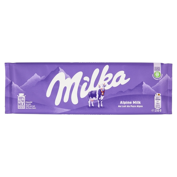 MILKA CHOCOLATE BAR MILK 250 GR (17 in a box)