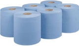 DISPOSABLE BLUE CENTREFEED ROLLS (6 in a box)