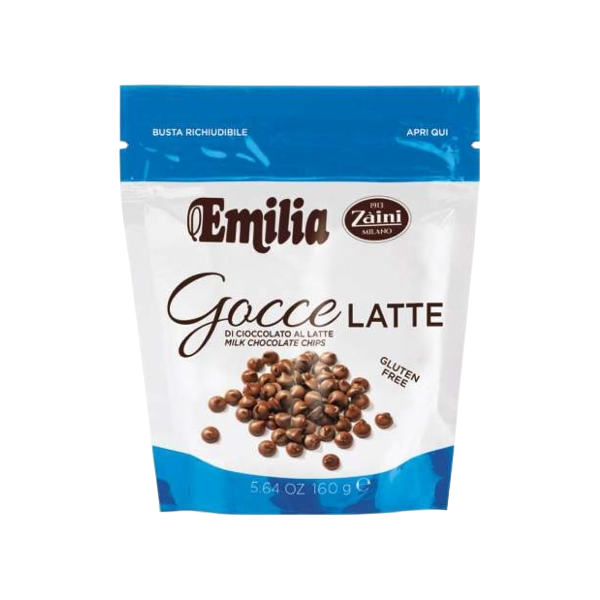 ZAINI EMILIA GOCCE MILK CHOCOLATE CHIPS 160 GR (12 in a box)