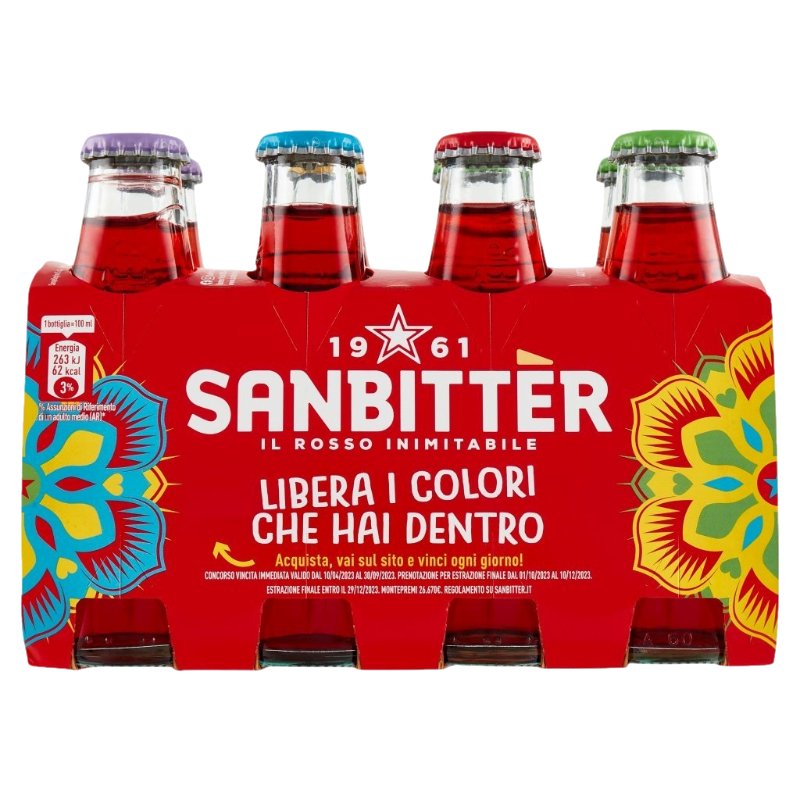 SANBITTER RED NON-ALCOHOLIC APERITIF ROSSO 10 CL X8 (4 in a box)