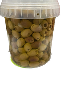 MICCIO OLIVES PITTED BLACK TAGGIASCHE IN OIL BUCKET 820 GR (9 in a box)