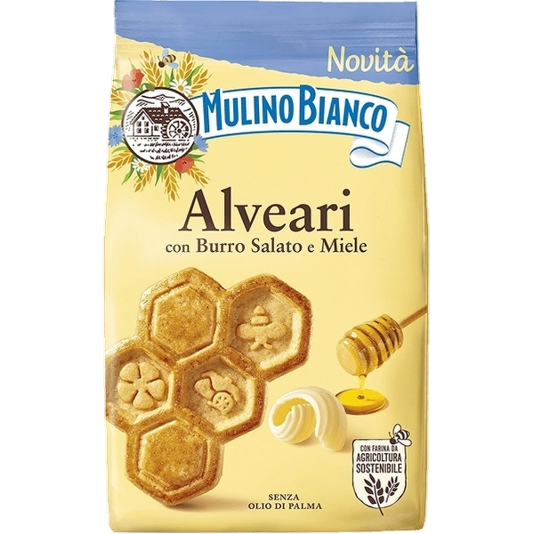 MULINO BIANCO BISCOTTI ALVEARI SALTED BUTTER AND HONEY 300 GR (12 in a box)
