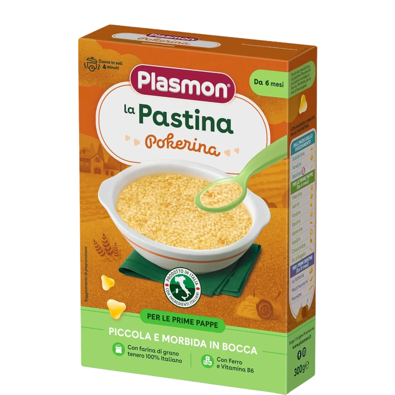 PLASMON PASTINA POKERINA 6 MONTHS 300 GR (12 in a box)