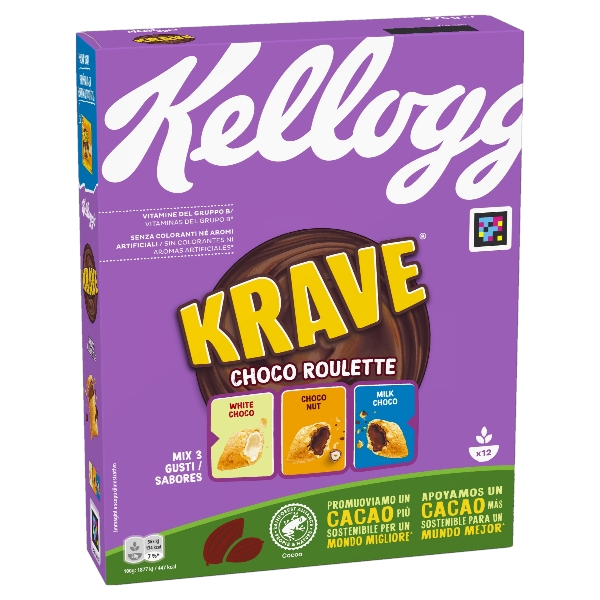 KELLOGG'S CEREALS CHOCO KRAVE CHOCO ROULETTE 375 GR (12 in a box)