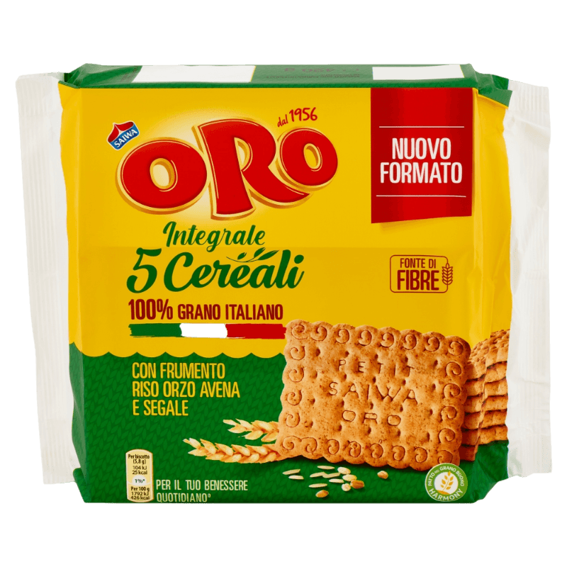 SAIWA ORO BISCOTTI WHOLEMEAL 5 CEREALI 400 GR (20 in a box)
