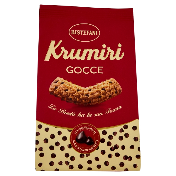 BISTEFANI BISCOTTI KRUMIRI DROPS OF DARK CHOCOLATE 300 GR (12 in a box)