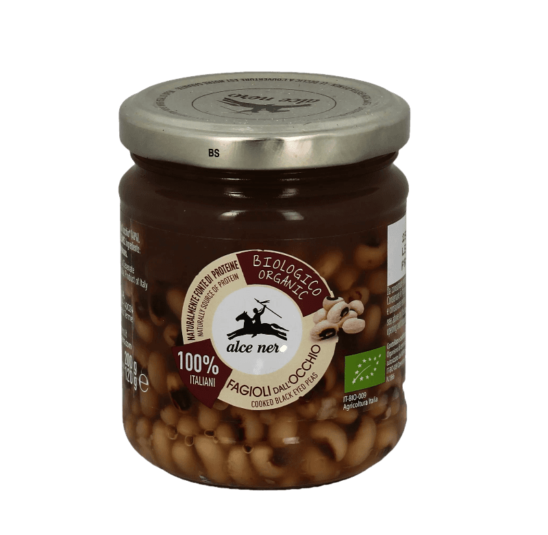 ALCENERO ORGANIC LEGUMES DALL'OCCHIO BEANS IN BRINE 200 GR (12 in a box)