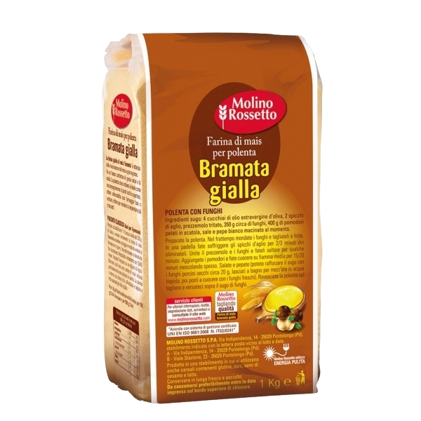 MOLINO ROSSETTO FLOURS CORN POLENTA BRAMATA GIALLA 1 KG (10 in a box)