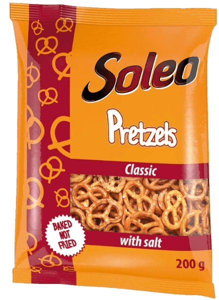 SOLEO SNACK SALATINI PRETZELS CLASSIC 200 GR (22 in a box)