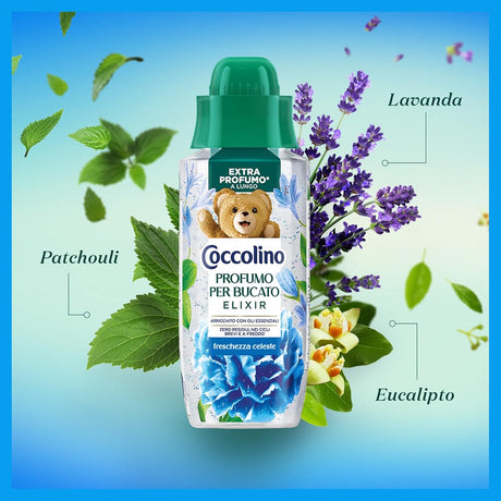 COCCOLINO PERFUMES FOR LAUNDRY ELIXIR FRESCHEZZA CELESTE 342 ML (12 in a box)