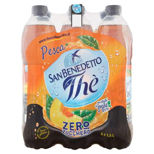 SAN BENEDETTO ZERO TEA PEACH PET 1.5 LT (6 in a box)