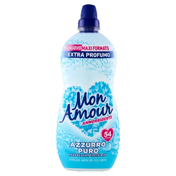 MON AMOUR SOFTENER CONCENTRATED AZZURRO PURO 54 WASHES 1.35 LT (12 in a box)