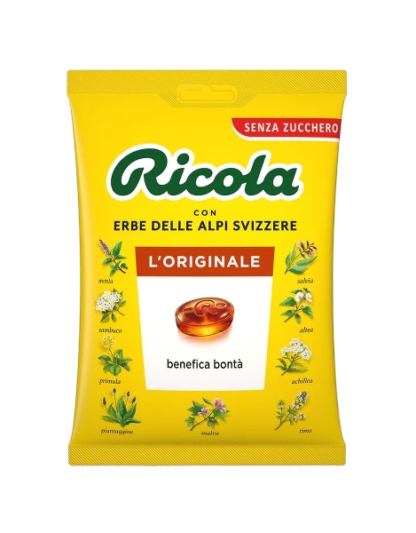 RICOLA CANDY SUGAR FREE ORIGINAL BAG 70 GR (12 in a box)