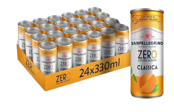SAN PELLEGRINO ZERO ARANCIATA CANS 330 ML (24 in a box)