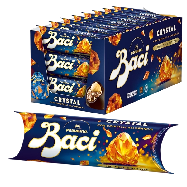 PERUGINA BACI BIJOU CRYSTAL ORANGE STICK 37 GR (21 in a box) LIMITED EDITION