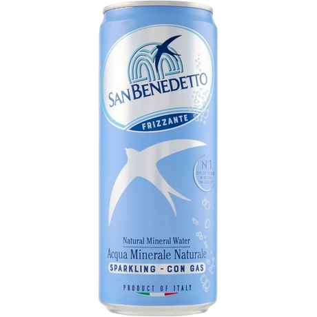 SAN BENEDETTO CARBONATED WATER CANS 330 ML (24 in a box)
