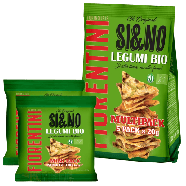 FIORENTINI ORGANIC SI&NO SNACK CORN AND LEGUMES MULTIPACK X5 100 GR (8 in a box)