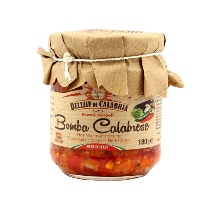 DELIZIE CALABRIA SPREAD BOMBA CALABRESE HOT SPICY VEGETABLE SAUCE 180 GR (12 in a box)