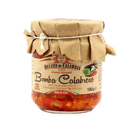 DELIZIE CALABRIA SPREAD BOMBA CALABRESE HOT SPICY VEGETABLE SAUCE 180 GR (12 in a box)