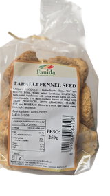 FANIDA TARALLI FENNEL SEEDS WITH EXTRA VIRGIN OLIVE OIL 250 GR (16 in a box)