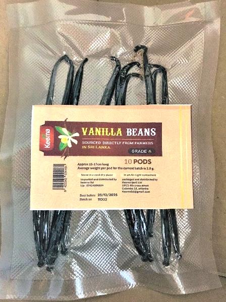 KEERNA SPICES VANILLA BEANS X10 PODS (1 in a box)