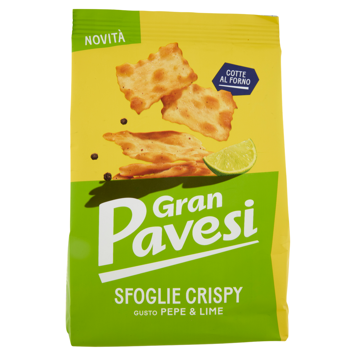 PAVESI SFOGLIE CRISPY CRACKER PEPPER & LIME 150 GR (12 in a box)