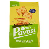 PAVESI SFOGLIE CRISPY CRACKER PEPPER & LIME 150 GR (12 in a box)